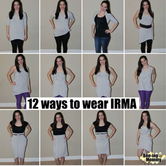 LuLaRoe M Purple Gold Yellow Crewneck Drop Short Sleeve Oversized Irma Top - Picture 10 of 12